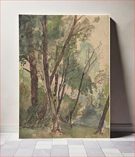Πίνακας, Trees Beside a Pond by Louis-Antoine-Léon Riesener