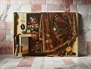 Πίνακας, Trompe l'oeil.Cabinet from the artist's studio by Cornelis Norbertus Gysbrechts