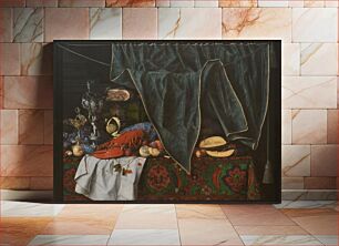 Πίνακας, Trompe l'oeil with a meal piece with a beautiful vessel by Cornelis Norbertus Gysbrechts