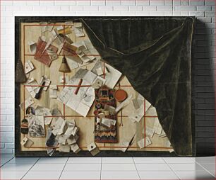 Πίνακας, Trompe l'oeil with a wall of letters with Christian V's proclamation by Cornelis Norbertus Gysbrechts