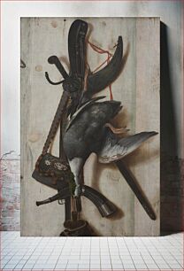 Πίνακας, Trompe l'oeil with dead duck and hunting implements by Cornelis Norbertus Gysbrechts