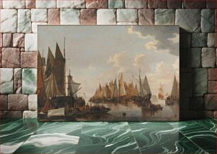 Πίνακας, Troop embarkation on a Dutch river by Hendrick De Meijer