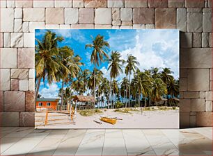 Πίνακας, Tropical Beach Scene Τροπική Παραλία Σκηνή