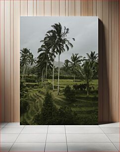 Πίνακας, Tropical Landscape with Palm Trees Τροπικό τοπίο με φοίνικες