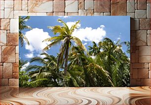 Πίνακας, Tropical Palm Trees under Blue Sky Τροπικοί φοίνικες κάτω από το γαλάζιο του ουρανού