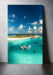 Πίνακας, Tropical Paradise with Seaplane Τροπικός Παράδεισος με Υδροπλάνο
