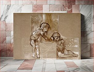 Πίνακας, Troy Triptych - Study of Two Putti (1870–1872) by Sir Edward Burne–Jones