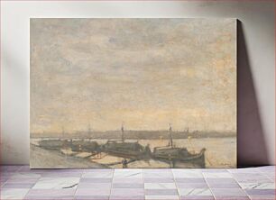 Πίνακας, Tugboats on the danube by László Mednyánszky