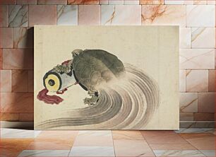 Πίνακας, Turtle resting on a scroll by Katsushika Hokusai