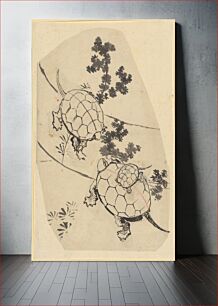 Πίνακας, Turtles, attributed to Katsushika Hokusai