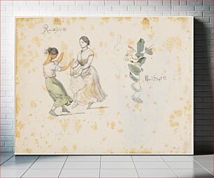 Πίνακας, TVtwo female dancers, t.h.study of a sedge in flower by Johan Thomas Lundbye