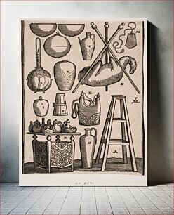 Πίνακας, Twelve kinds of different household utensils by Melchior Lorck