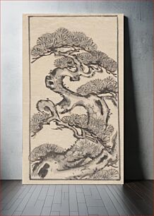 Πίνακας, Twisting Pine during first half 19th century by Yamamoto Baiitsu