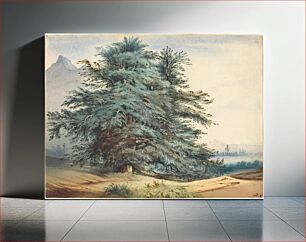 Πίνακας, Two Ancient Trees before a Mountain Peak (ca. 1830) by Jules Dupré