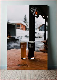 Πίνακας, Two Beers on a Table Δύο μπύρες σε ένα τραπέζι