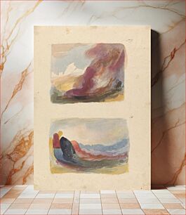 Πίνακας, Two Drawings on One Sheet: Landscape - Color Wash, Titian (no. 9); Landscape - color wash, Rubens (no. 10)
