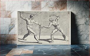 Πίνακας, Two fencers in combat by Cornelis Bos