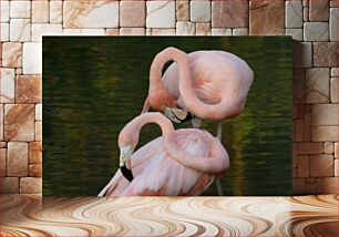 Πίνακας, Two Flamingos in Harmony Δύο Φλαμίνγκο σε Αρμονία