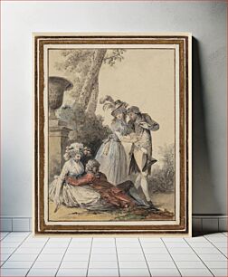 Πίνακας, Two gallant couples in a garden, one lying down, the other standing by Niclas Lavreince