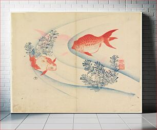 Πίνακας, Two Goldfish in Water (1830s) by Yamada Hogyoku