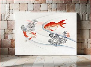 Πίνακας, Two Goldfish in Water (1830s) by Yamada Hogyoku