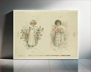 Πίνακας, Two images of girl with roses on one sheet