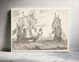 Πίνακας, Two large sailing ships with flags by Reinier Nooms