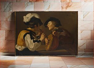 Πίνακας, Two Musicians by Dutch (Utrecht Caravaggist) Painter, 17th century