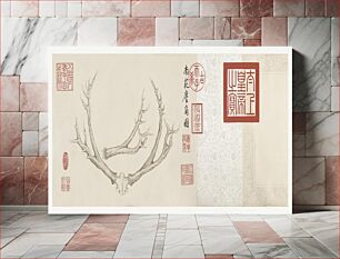 Πίνακας, Two Paintings of Deer Antlers (ca. 1762–1767) by The Qianlong Emperor