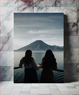 Πίνακας, Two People Watching a Mountain Δύο άνθρωποι που παρακολουθούν ένα βουνό