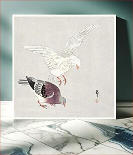 Πίνακας, Two pigeons (1877-1945) by Ohara Koson (1877-1945)