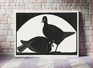 Πίνακας, Two pigeons (Twee duiven) (1931) by Samuel Jessurun de Mesquita
