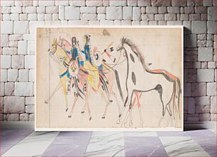 Πίνακας, Two Riders Leading Horses (Henderson Ledger Artist B) by Frank Henderson