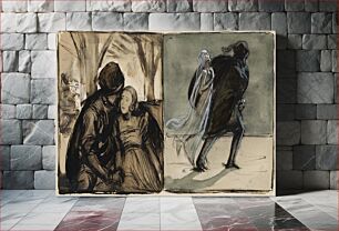 Πίνακας, Two scenes from herr arnes penningar, 1904, by Albert Edelfelt