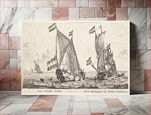 Πίνακας, Two ships under sail, one a yacht from the Dutch States by Reinier Nooms