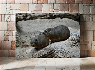 Πίνακας, Two Small Mammals on Rocky Terrain Δύο μικρά θηλαστικά σε βραχώδες έδαφος