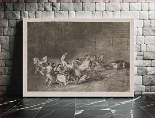 Πίνακας, Two teams of picadors are one by one knocked over by a single bull by Francisco Goya