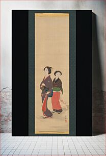 Πίνακας, Two Women and a Puppy by Nagasawa Rosetsu