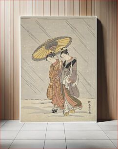 Πίνακας, Two Women in a Storm by Suzuki Harunobu