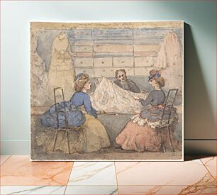 Πίνακας, Two Women Looking at Fabric in a Shop, Anonymous, British, 19th century