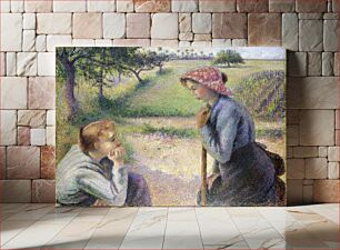 Πίνακας, Two Young Peasant Women (1891–92) by Camille Pissarro