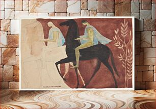 Πίνακας, Two youngsters on horseback by Gudrun Traustedt