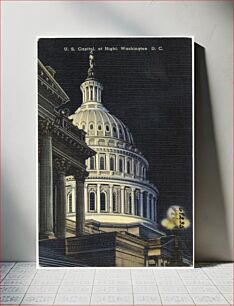 Πίνακας, U. S. Capitol, at night, Washington, D. C