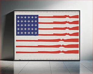 Πίνακας, [U.S. flag: guns for stripes, planes for stars.]