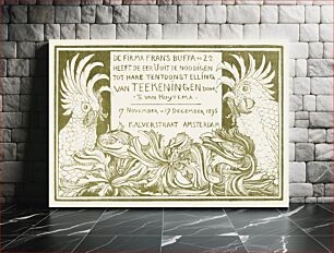 Πίνακας, Uitnodiging met twee kaketoes (1896) by Theo van Hoytema