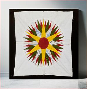 Πίνακας, Unfinished quilt top (circle with six-pointed star) during 19th century by Mary Swain