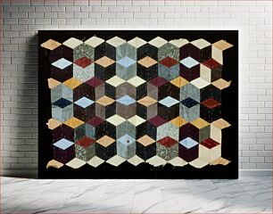 Πίνακας, Unfinished quilt top (pattern of boxes) during 19th century by Mary Swain