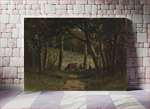 Πίνακας, Untitled (cows on path in forest), Edward Mitchell Bannister