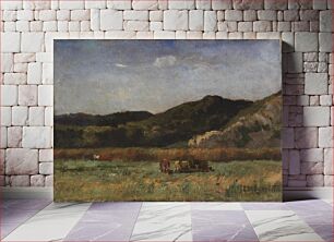 Πίνακας, Untitled (landscape with cows grazing, hills) by Edward Mitchell Bannister