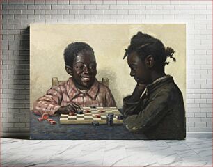 Πίνακας, Untitled (Two Children Playing Checkers), James Henry Moser